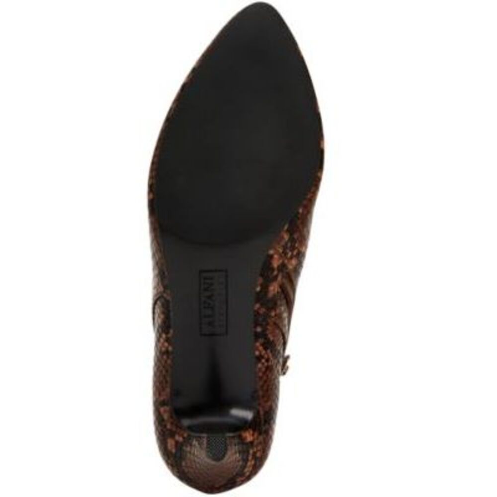 ALFANI Womens Brown Snake Skin Harpper Almond Toe Kitten Heel Booties 5.5 M - Picture 4 of 4
